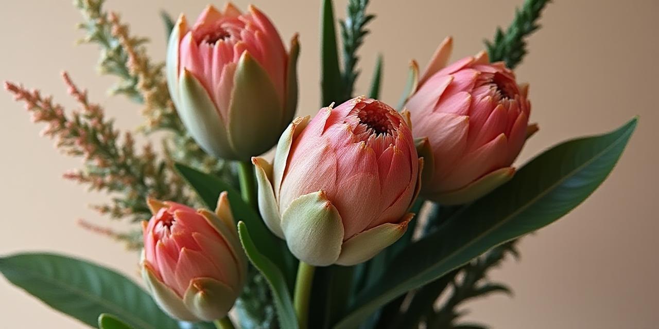 Composition florale abstraite et géométrique symbolisant la protection