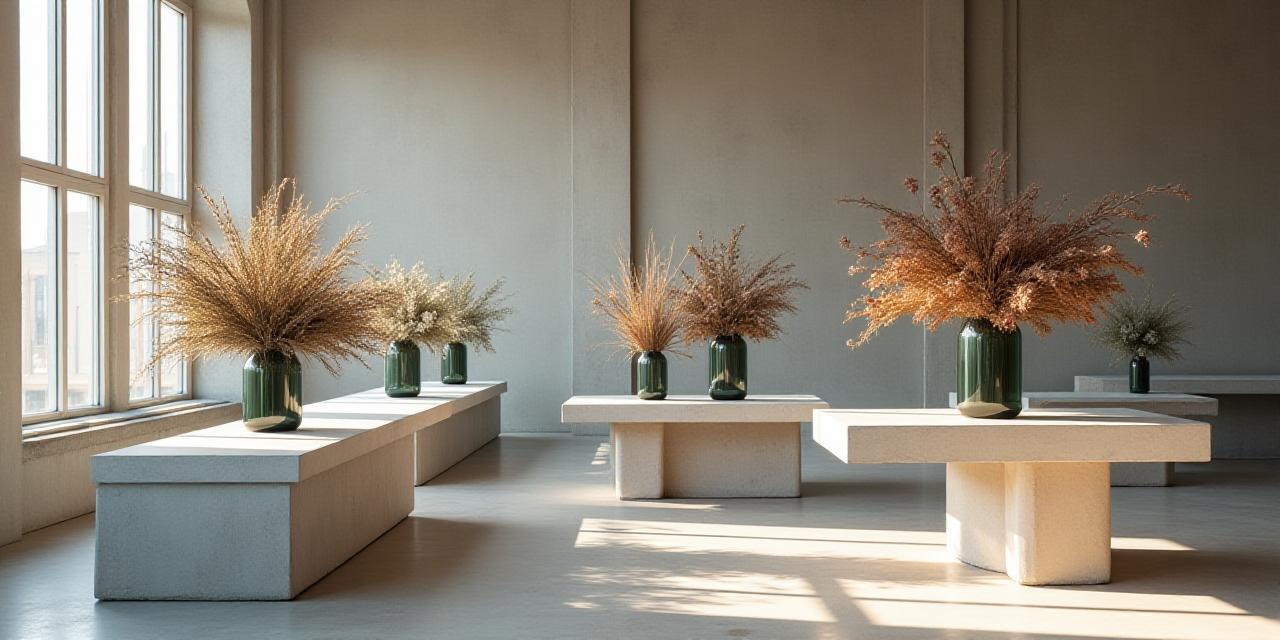 L'ambiance minimaliste et structurée de l'atelier floral FloraFormes à Paris