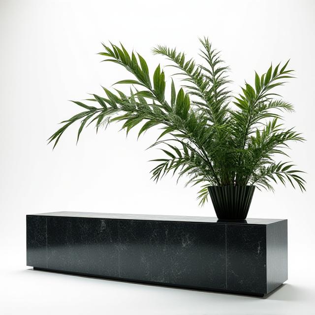 Espace d'accueil luxueux avec design floral biophilique