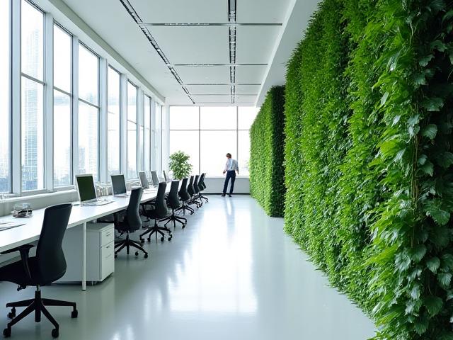 Open space avec séparateurs végétaux
