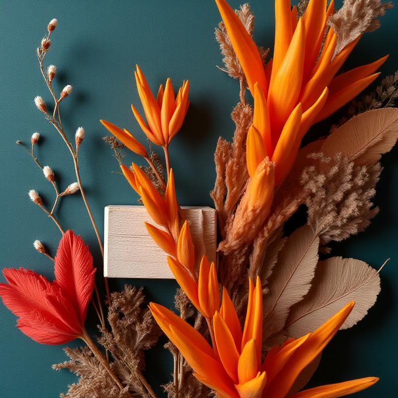 Arrangement floral asymétrique style Bauhaus